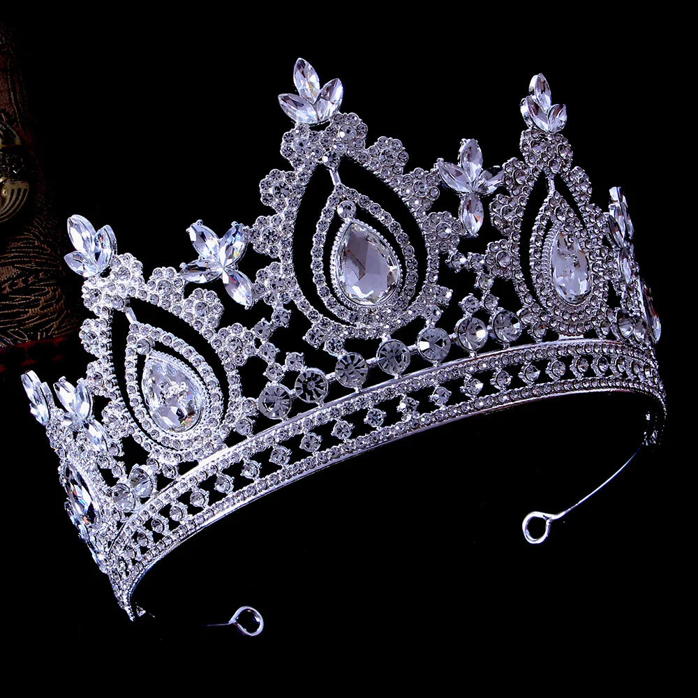 Luxury AB Color Rhinestone Bridal Tiaras Crowns Baroque Crystal Pageant Diadem Bride Headbands Wedding Hair Jewelry Accessories - EUFASHIONBAGS