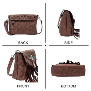 Celela Original Design Shoulder Bag For Women PU Leather Luxury Clutch Designer Handbags Western Purse Fringe Messenger Bag