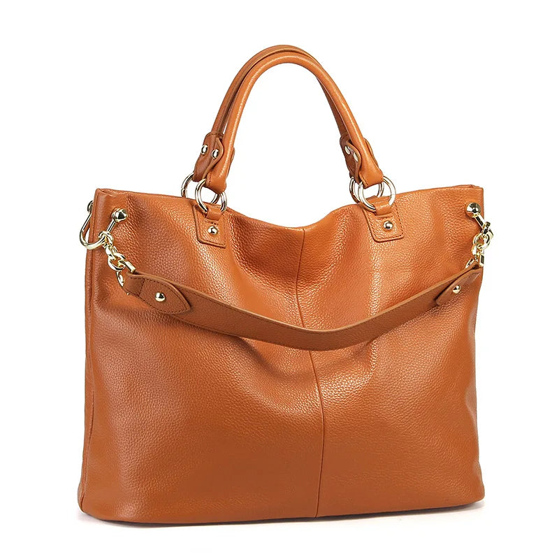 Women's Bag Trend handbag Genuine Leather Top-handle Large capacity chain pack Fashion Commute Handbag - EUFASHIONBAGS