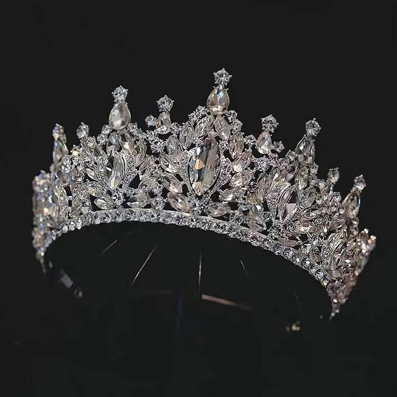 Luxury Diverse Silver Color Crystal Bridal Tiaras Crown Rhinestone Pageant Diadema Collares Headpieces Wedding Hair Accessories - EUFASHIONBAGS