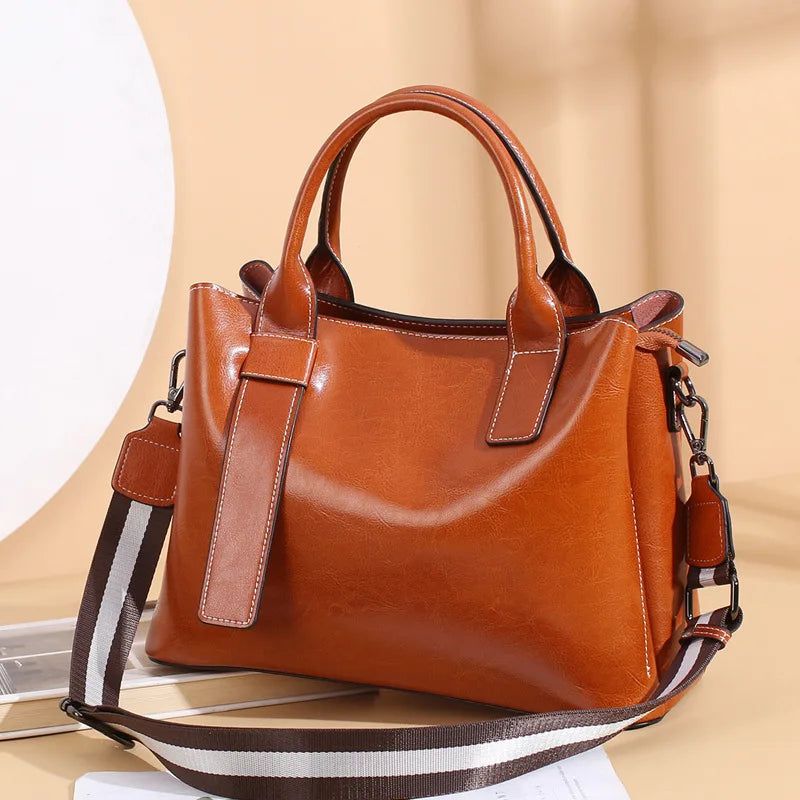 Cowhide Women's Tote Bag New Large Genuine Leather Women Shoulder Crossbody Bags Fashion Female Handbag