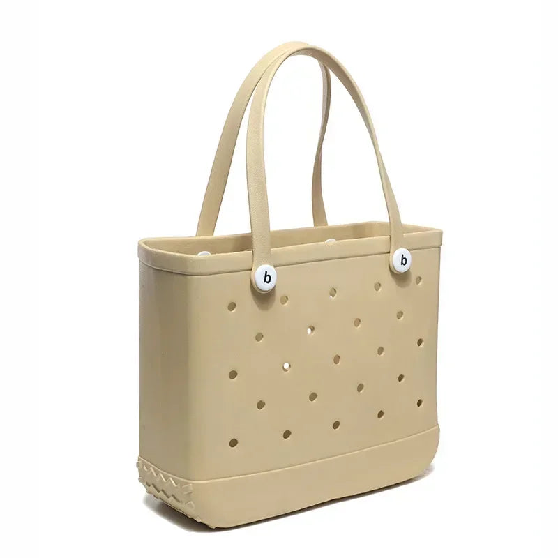 Croc Beach Tote Bag Rubber EVA Waterproof Basket Extra Large Women Shopping Shoulder Handbag Beach Jelly Sac Tote Bag Purse