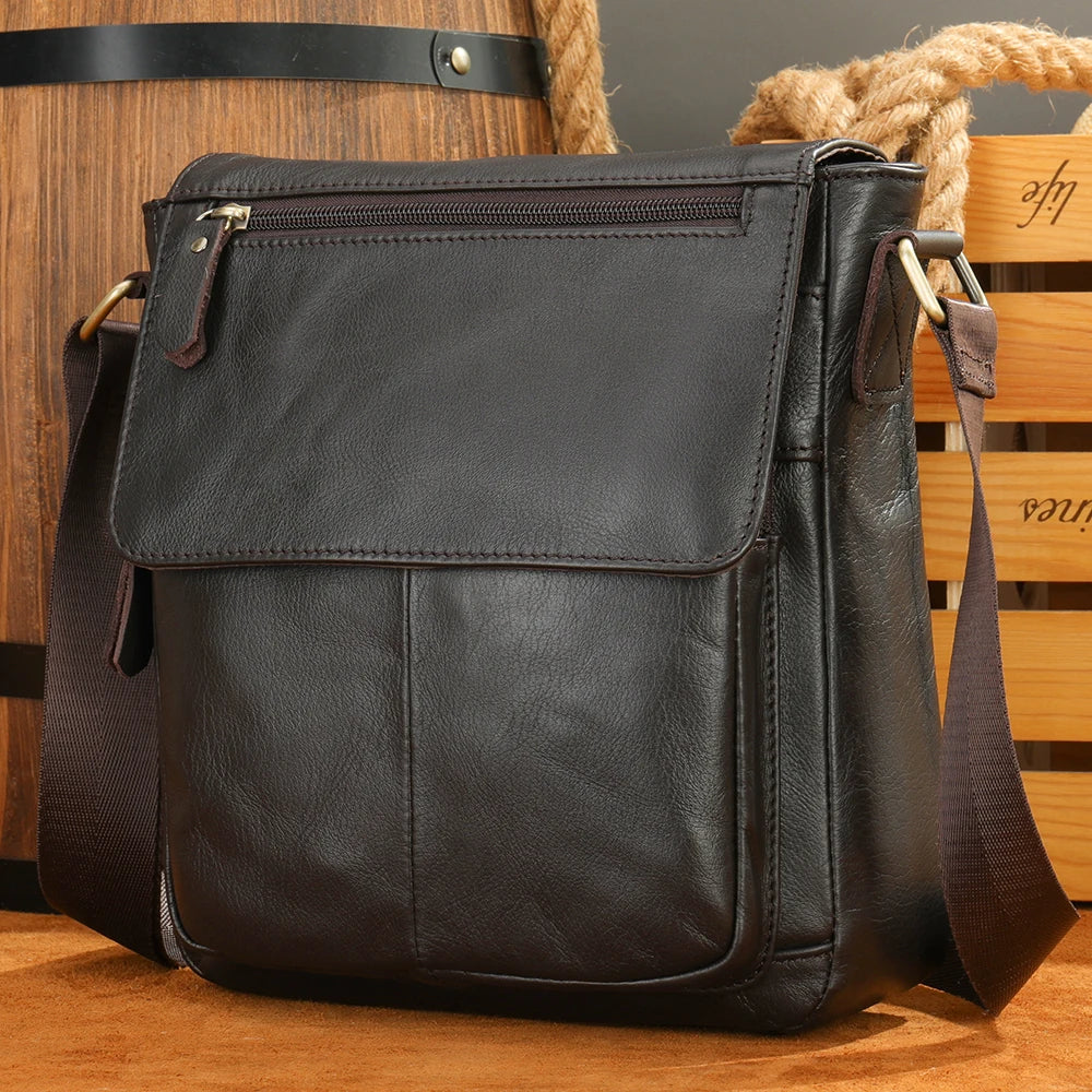 Men Shoulder Bag High Quality Male Bag Cowhide Leather Crossbody Bags Capacity Men Messenger Tote Bags - EUFASHIONBAGS