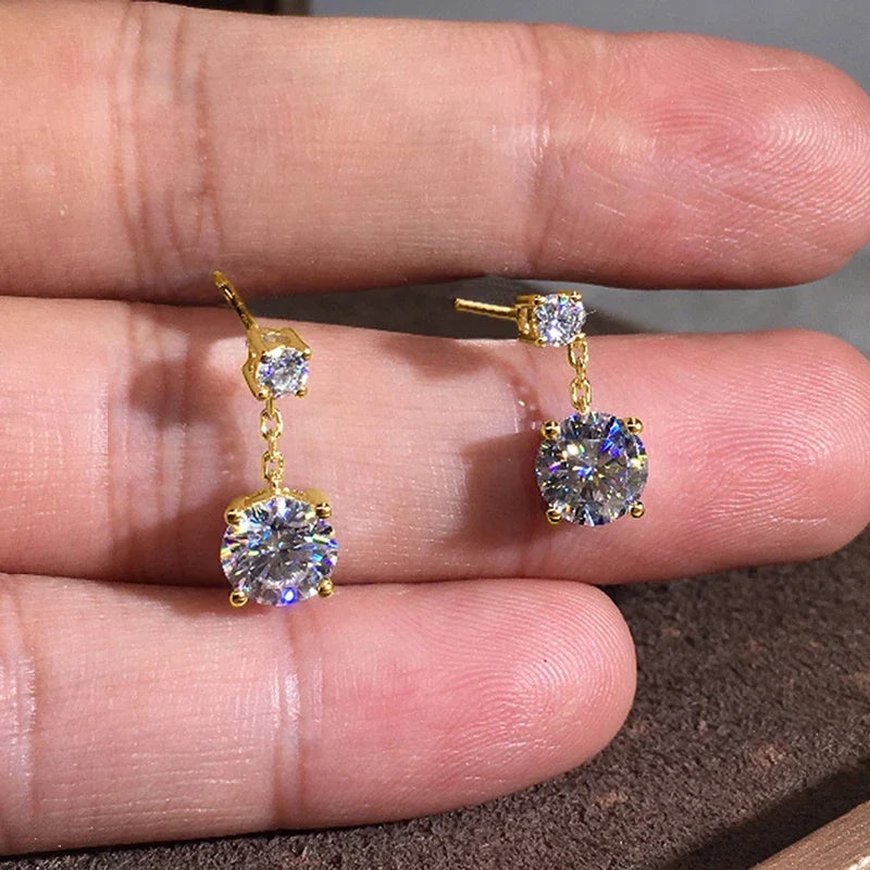 Shiny Cubic Zirconia Drop Earrings for Women Attractive Charms Wedding Engagement Jewelry Trendy Exquisite Accessories