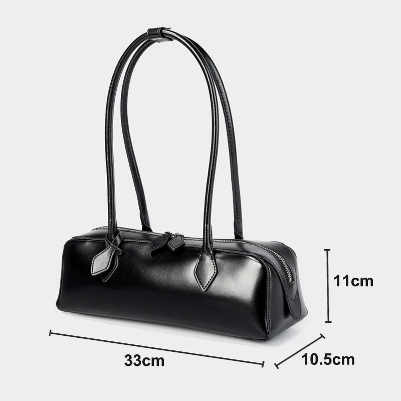 Luxury Designer Women's Baguette Bag 2025 New Genuine Leather Women Shoulder Bags High Quality Cowhide Trend Ladies Handbags