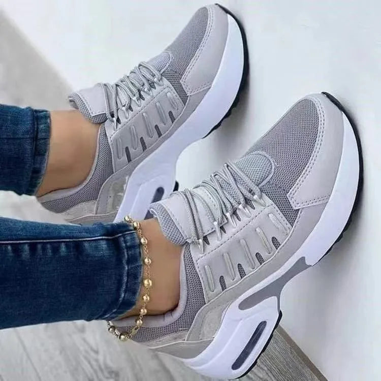 Women's Shoes Spring and Autumn New Mesh Breathable Casual Shoes Outdoor Lightweight Non-slip Wedge Heel Thick-soled Sneakers - EUFASHIONBAGS