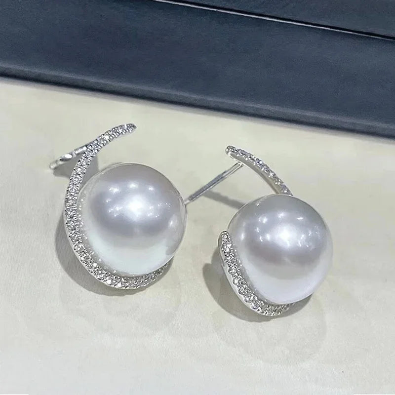 Imitation Pearl Drop Earrings for Women Gorgeous Modern Wedding Bridal Jewelry Delicate Party Ear Accessories - EUFASHIONBAGS