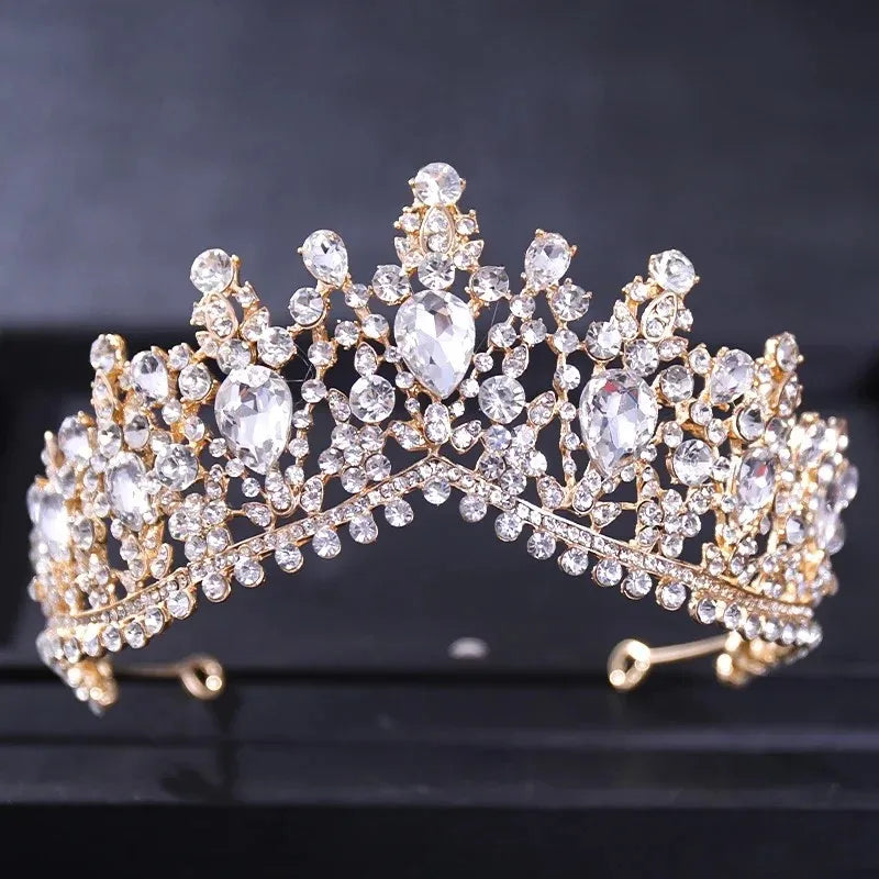 Baroque Luxury Silver Color Green Crystal Bridal Crowns Tiara Rhinestone Diadem Tiaras for Bride Headbands Wedding Accessories - EUFASHIONBAGS