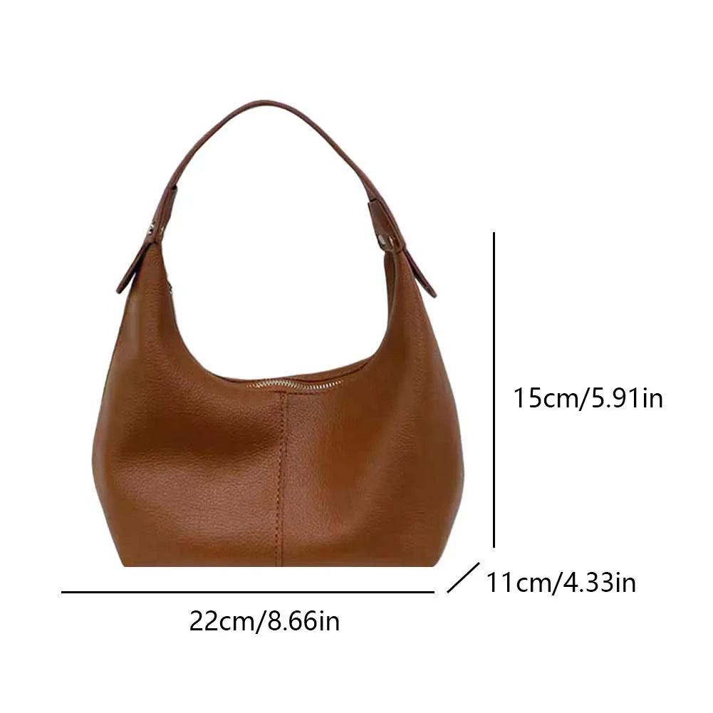 Luxury Hobo Handbags for Women Vintage Small Tote Shoulder Bags Retro Vegan PU Leather Design Clutch Female Purse Hand Bag