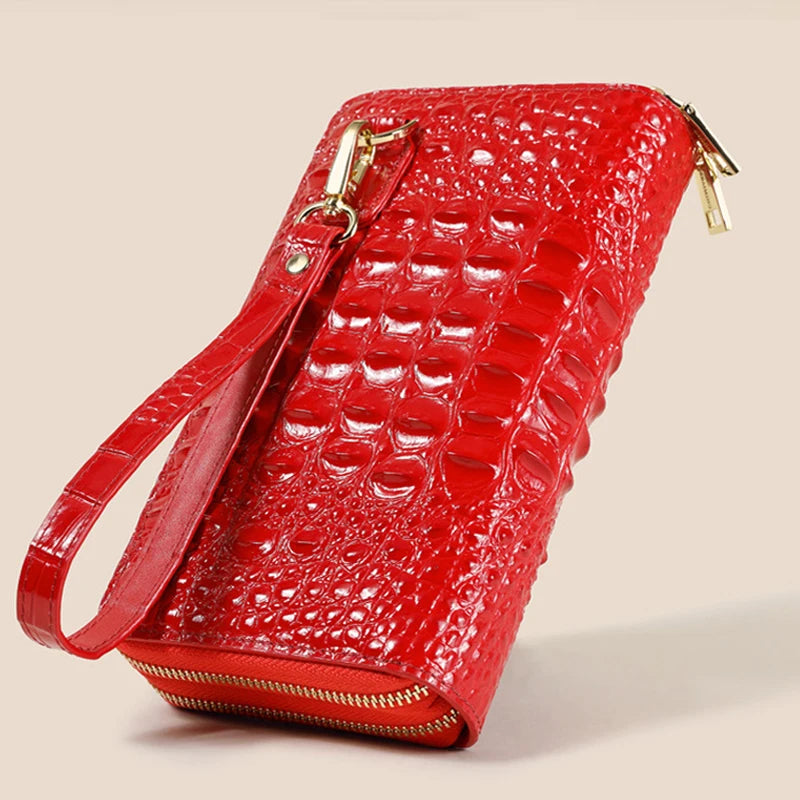 Women's Leather Clutch bag Brand Luxury Designer Women's Bags High Quality Cowhide Crocodile Pattern Bag - EUFASHIONBAGS