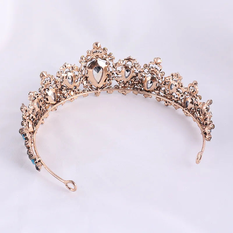 Baroque Vintage Bronze Black Pink Crystal Wedding Tiaras Crown Rhinestone Diadem Bridal Hair Accessories Headband Tiara De Noiva - EUFASHIONBAGS