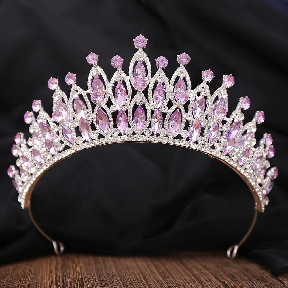 Baroque Luxury Royal Queen AB Color Crystal Wedding Crown Women Rhinestone Banquet Tiaras Party Costume Hair Jewelry Accessories - EUFASHIONBAGS