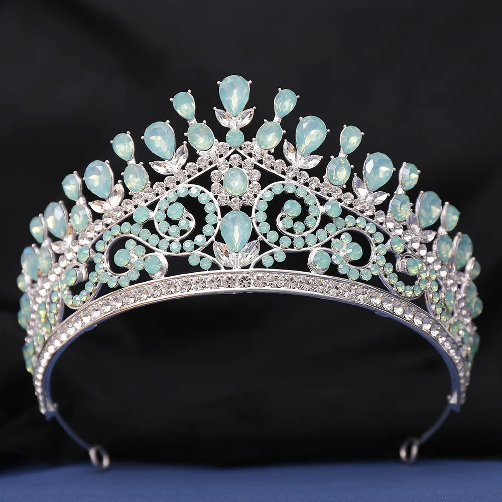 Royal Queen AB Color Crystal Wedding Crown Diadem Banquet Tiaras for Party Pageant Bridal Crown Hair Jewelry Wedding Accessories