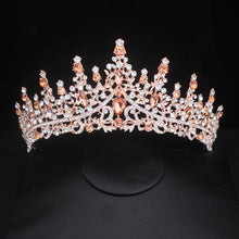 Cargar imagen en el visor de la galería, Purple Crystal Bridal Tiara Crown For Women Pageant Prom Diadem Bridal Tiara Hair Ornaments Wedding Head Jewelry Accessories