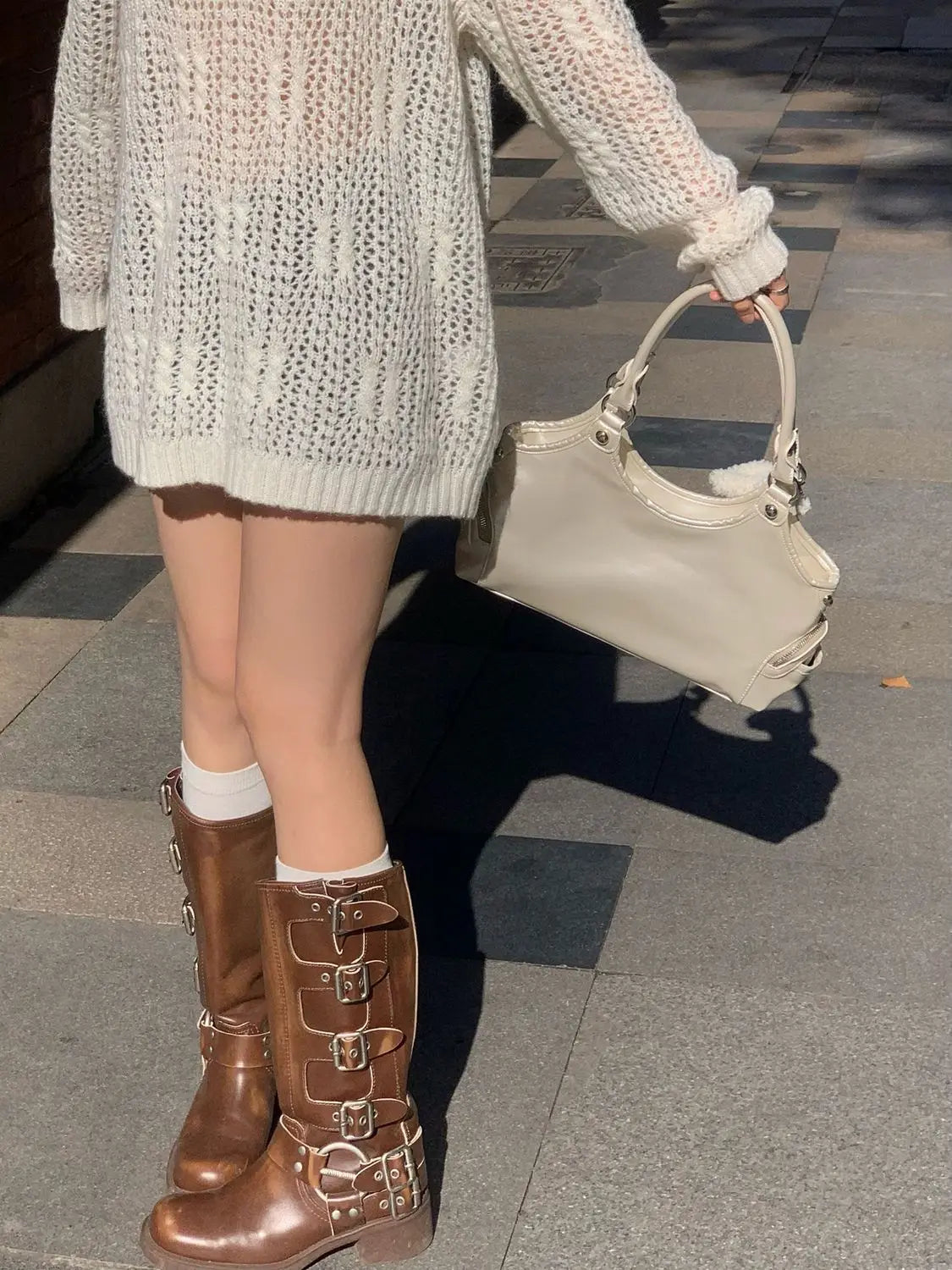 Fairycore Aesthetic Y2k Bag Women Hot Girls Versatile Chain Chic White Underarm Bag Purse Sweet Handbag - EUFASHIONBAGS