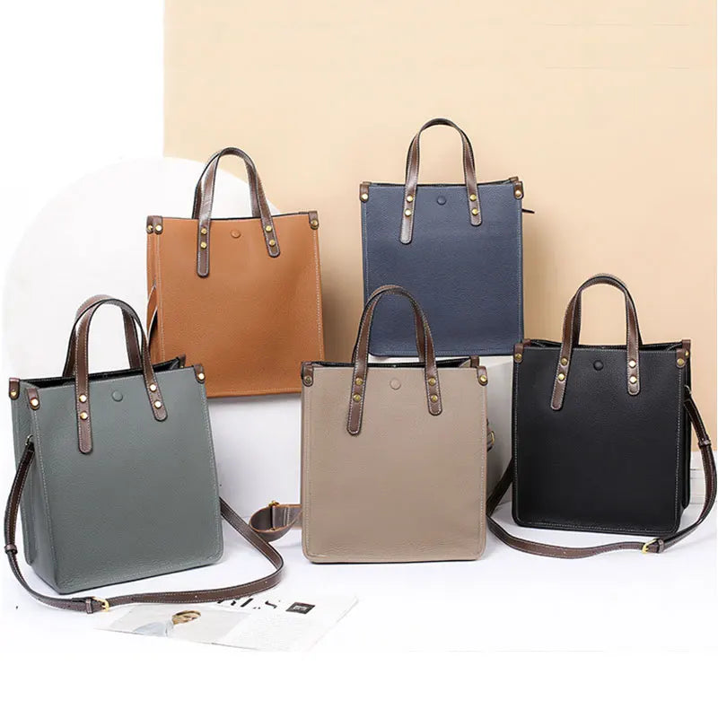 Genuine Leather Women's Bag New Large Women Shoulder Bags High Quality Cowhide Rectangle Female Handbags