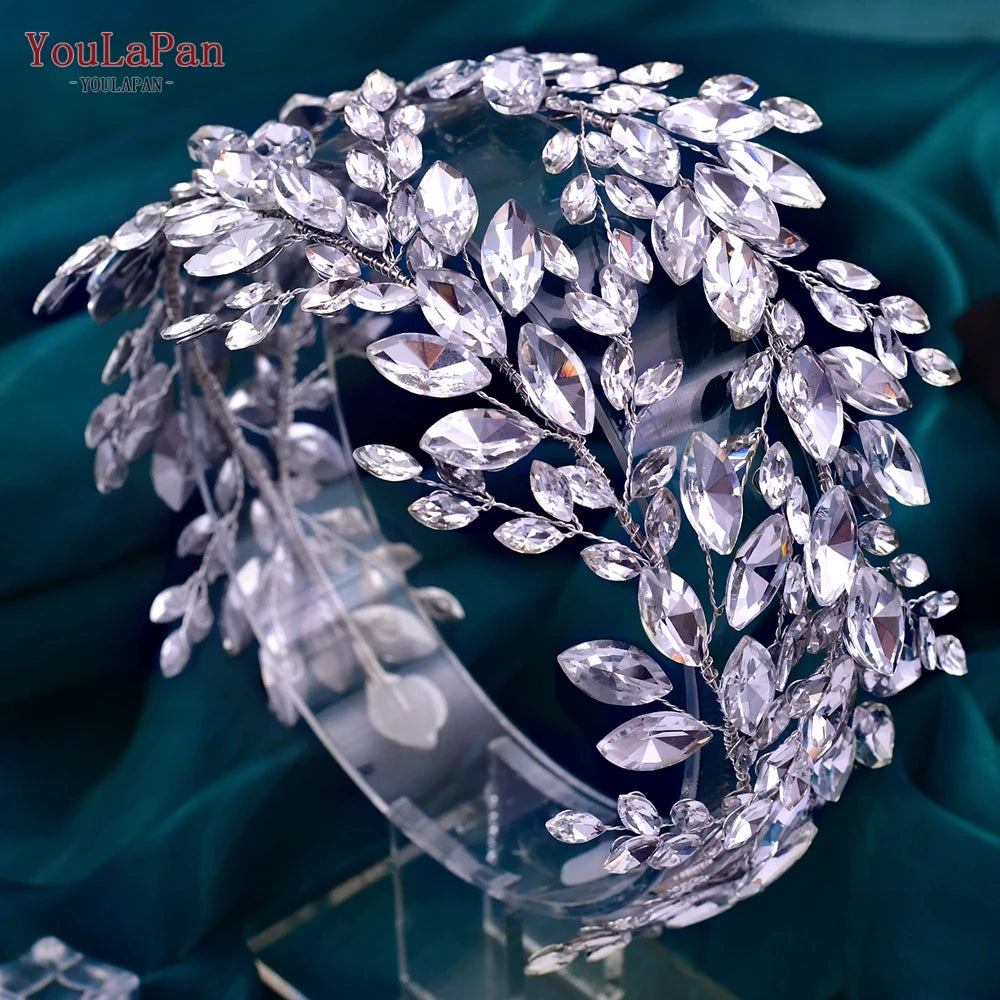 Bridal Tiaras for Wedding Rhinestone Hair Piece Crystal Headpiece Wedding Headpieces for Bride Hair Jewelry HP304 - EUFASHIONBAGS