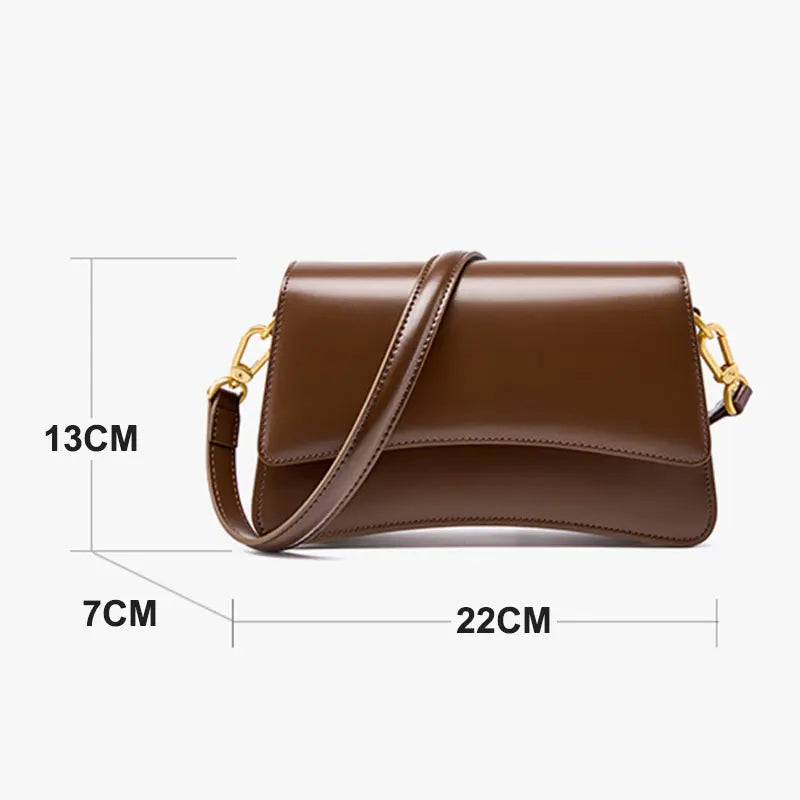 Luxury Genuine Leather Women Shoulder Bag Cowhide Women's Crossbody Bag Trend Designer Underarm Saddle Bags Handbags