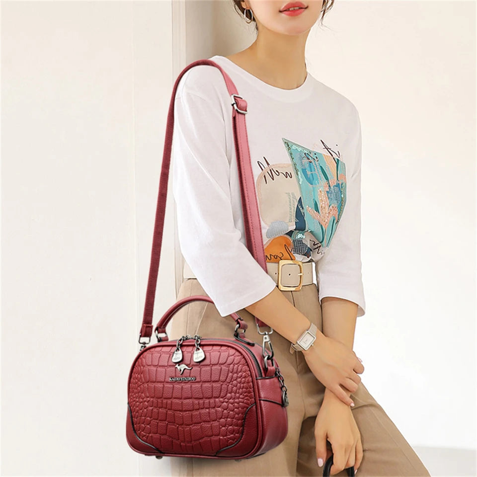 High-quality Leather Women Top-Handle Bags Luxury Crocodile Designer Crossbody Bag Ladies Purses and Handbags Messenger Bags Sac - EUFASHIONBAGS