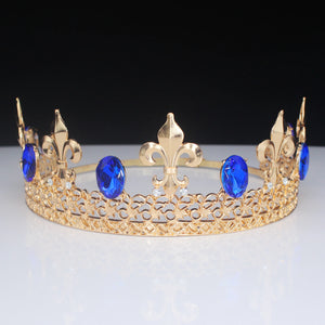 Adjustable Queen King Tiara Crown For Women Men Diadem Headpiece Pageant Prom Royal Hair Ornaments Head Jewelry Accessories