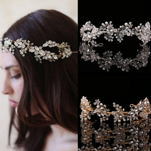 Luxury Crystal Pearl Wedding Tiaras Hairbands Headbands For Women Bride Party Bridal Wedding Hair Accessories Jewelry Headband