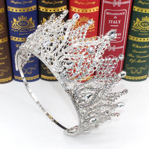 Luxury High Royal Queen Miss Universe Adjustable Wedding Crown for Women Crystal Banquet Tiaras Costume Hair Jewelry Accessories