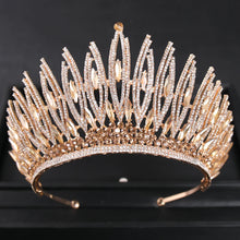 Load image into Gallery viewer, Gold Color Luxury Crystal Wedding Tiaras And Crowns Party Rhinestone Prom Bridal Diadem Crown Tiara For Women Bride Hair Jewelry