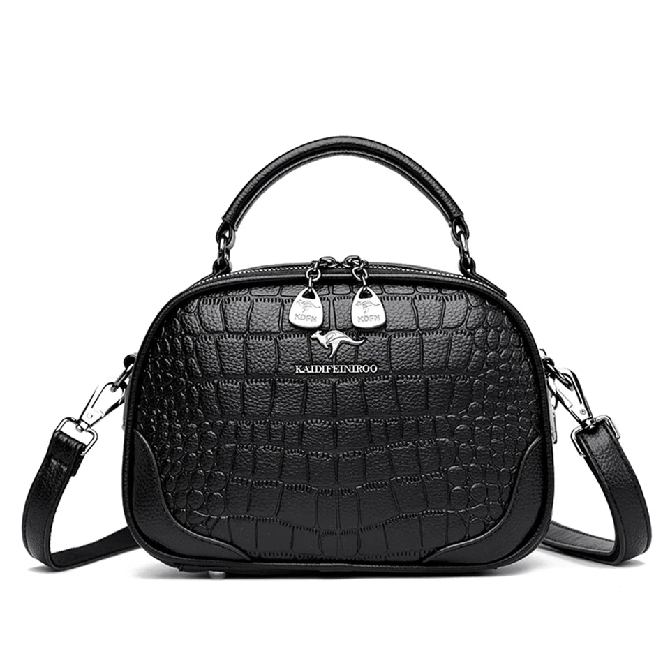 High-quality Leather Women Top-Handle Bags Luxury Crocodile Designer Crossbody Bag Ladies Purses and Handbags Messenger Bags Sac - EUFASHIONBAGS