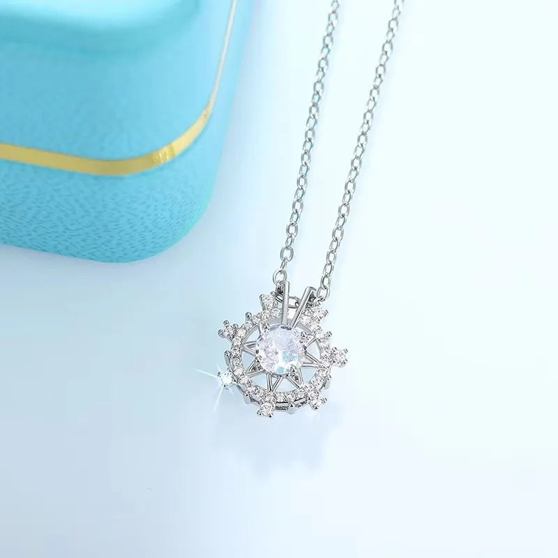 Polygonal Star Design Pendant Necklace for Women Gorgeous Engagement Party Jewelry Charms Wedding Accessories - EUFASHIONBAGS