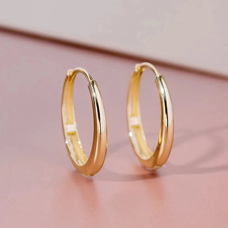 Minimalist Oval Hoop Earrings for Women Low-key Girls Ear Piercing Accessories Daily Wear Fashion Versatile Jewelry Hot