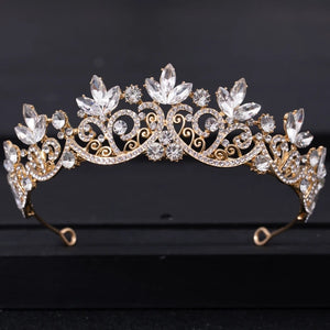 Baroque Crystal Bridal Tiaras And Crowns For Women Bride Rhinestone Prom Party Diadem Wedding Bridal Hair Accessories Jewelry