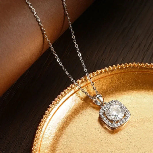 Luxury CZ Pendant Necklace for Women Gorgeous Wedding Band Jewelry Attractive Engagement Accessories - EUFASHIONBAGS