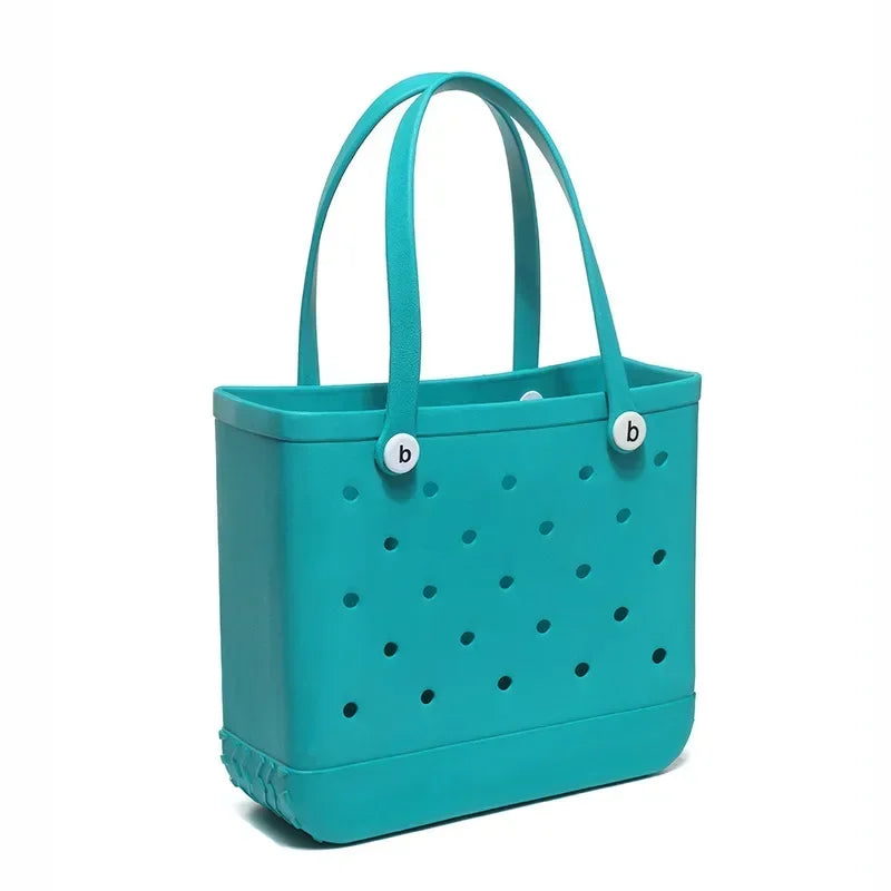 Croc Beach Tote Bag Rubber EVA Waterproof Basket Extra Large Women Shopping Shoulder Handbag Beach Jelly Sac Tote Bag Purse