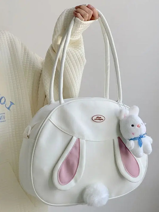 Rabbit Cute Y2k Handbag Women Vintage Harajuku Pu Leather Casual Shoulder Bag Large Kawaii Tote Bag Chic