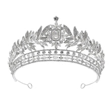 Cargar imagen en el visor de la galería, Luxury Royal Queen Crystal Leaf Wedding Crown for Women Rhinestone Diadem Banquet Tiaras Party Costume Hair Jewelry Accessories