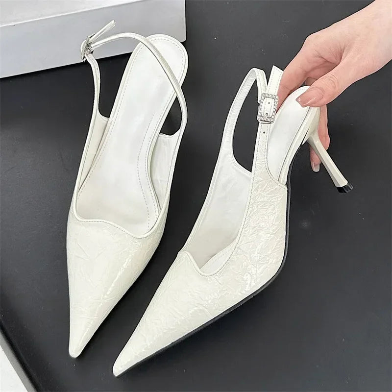 New Fashion Pointed Toe Thin High Heels Women Sexy Slingbacks Office Shoes Women Sandals Women Footwear Zapatos De Mujer