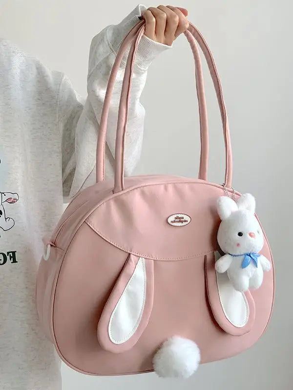 Rabbit Cute Y2k Handbag Women Vintage Harajuku Pu Leather Casual Shoulder Bag Large Kawaii Tote Bag Chic - EUFASHIONBAGS