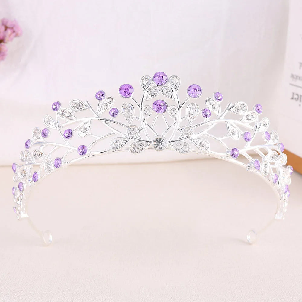 Classic Baroque AB Color Crystal Crown for Women Elegant Delicate Alloy Tiara Hair Band Banquet Party Princess Headdress Jewelry - EUFASHIONBAGS