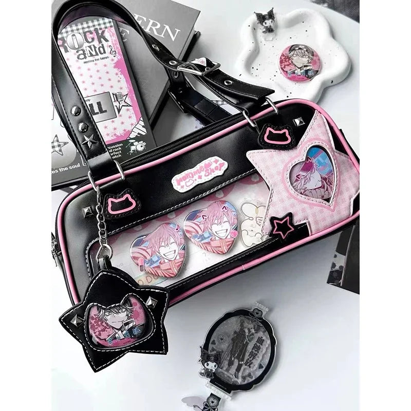 Y2K Harajuku Women Ita Bags Fashion Lolita JK Uniform Crossbody Shoulder Bags Subculture Individuality DIY Bolso Mujer