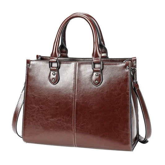 Genuine Leather Women's Tote Bag Vintage Luxury Designer Women Crossbody Shoulder Bag