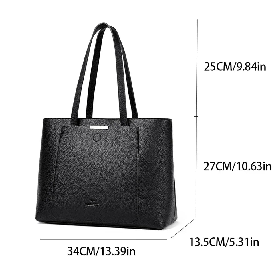 Genuine Brand Soft Leather Hand Bags Big Handbags Women Shoulder Bags for Laptop Luxury Designer Tote Shopping Top Handle Bag