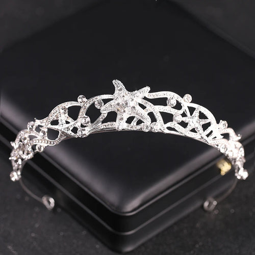 Silver Color Crystal Rhinestone Princess Tiaras And Crowns Diadem For Women Girl Bride Wedding Hair Accessories Jewelry Gift