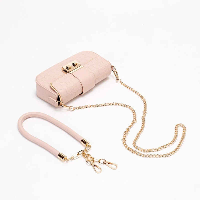 Women's Shoulder Bags Crocodile Texture Designer Luxury Bag Fashion New Female Crossbody Chain Bag PU Leather Women Handheld