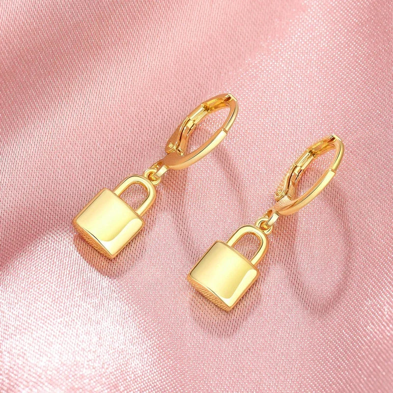 Novel Lock Design Drop Earrings Fashion Gorgeous Y2K Ear Accessories for Women Charming Delicate Engagement Party Jewelry - EUFASHIONBAGS