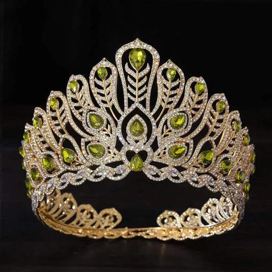 Miss Thailand Power of Resilience Pageant Royal Queen Large Diadem Bridal Crown Headdress Wedding Dress Hair Jewelry Accessories - EUFASHIONBAGS