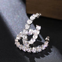 画像をギャラリービューアに読み込む, Heart Cubic Zirconia Hoop Earrings for Women Luxury Promise Circle Rings Fashion Versatile Female Earrings Love Jewelry