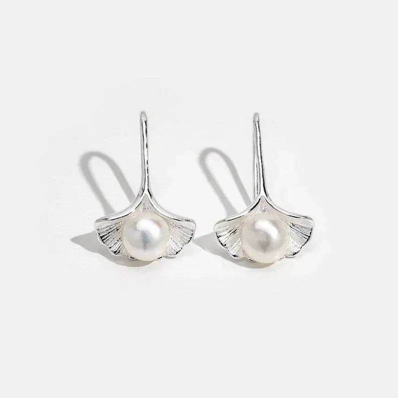 Chic Maple Leaf with Imitation Pearl Drop Earrings for Women Sweet Elegant Graceful Accessories Trendy Versatile Jewelry - EUFASHIONBAGS