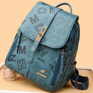 2024 Fashion Luxury Women's Designer Letter Printing Leather Backpacks Large Travel Shoulder Bags Totes School Bag