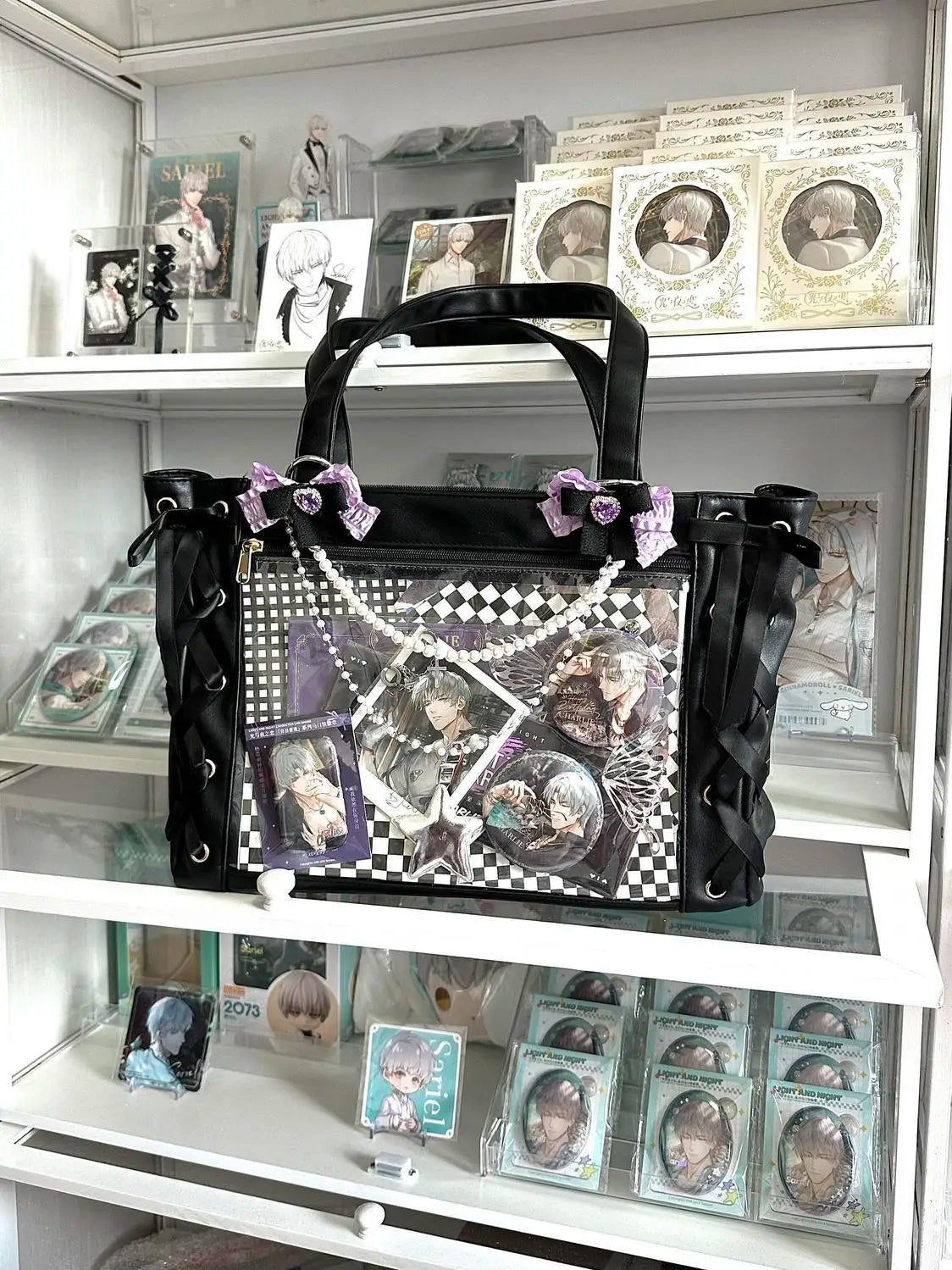 Transparent Green Ita Bags Women Harajuku Aesthetic Bow Large Tote Bag Sweet Cute Shoulder Bags Chic