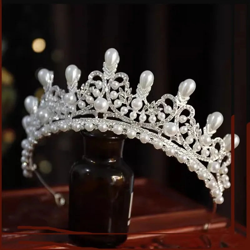 Luxury Diverse Silver Color Crystal Wedding Crown Bridal Headpiece Woman Baroque Rhinestone Tiaras Bride Diadem Hair Accessories - EUFASHIONBAGS